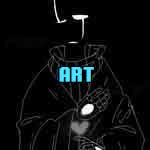 black and white gaster art. it says ART